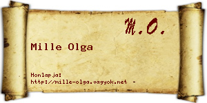 Mille Olga névjegykártya